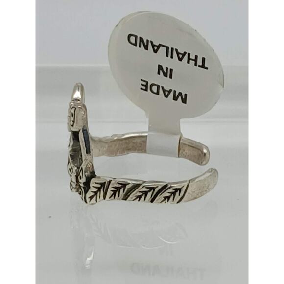 Vintage Sterling Silver Butterfly Floral Toe Ring Handcrafted Unique Boho Style - Picture 6 of 10